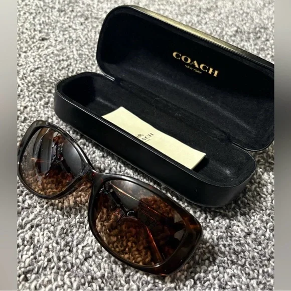 Coach Black Women's Dark Tortoise Sunglasses - Picture 8 of 13